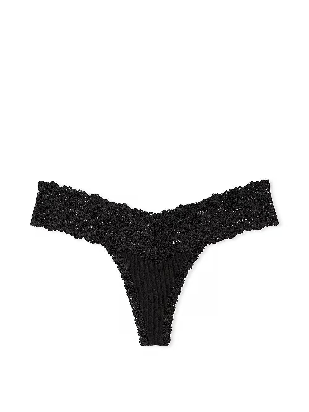 Хлопковые трусики тонг PINK Wink Lace-Trim Thong Panty 416191QB4 фото