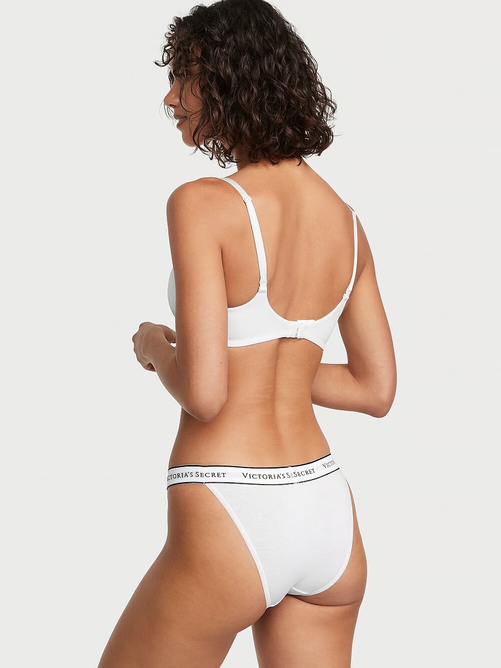 Бавовняні трусики Victoria's Secret COTTON Logo Cotton Tanga Panty 415900QBF фото