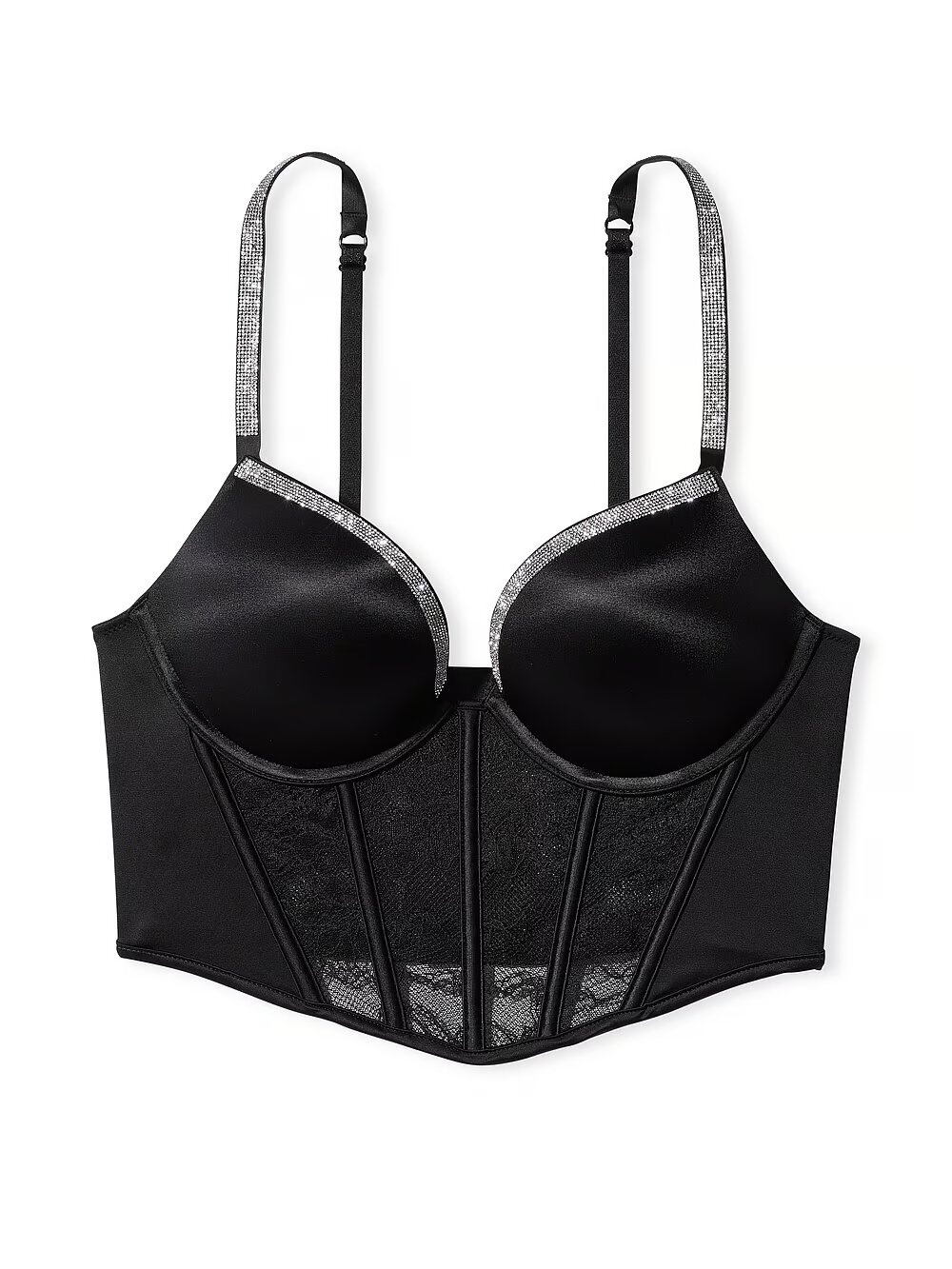 Комплект Victoria's Secret Very Sexy Bombshell Add-2-Cups Chain Strap Corset Top + Thong Panty 194589QB4 фото